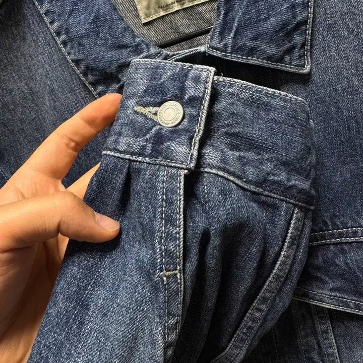 [BUNJANG] Pottery Denim Trucker Jacket Mid Blue 2 / 포터리 데님 트러커 미드블루 2