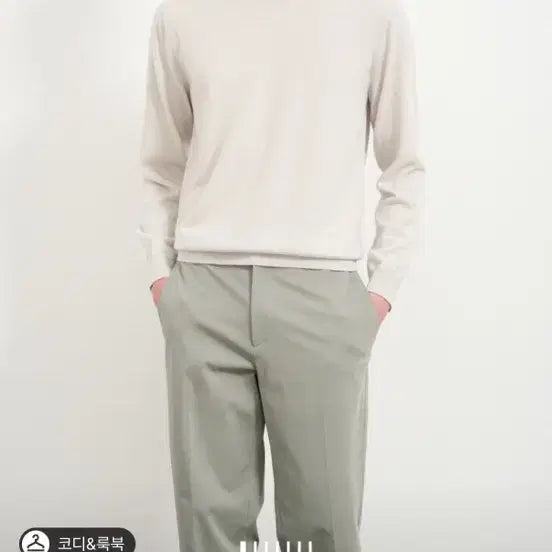 [BUNJANG] Time Homme 100% Cashmere Round Knit Sweater (Ecru) / 타임옴므 캐시미어100 라운드 니트 (상태 최상, 드라이 완)