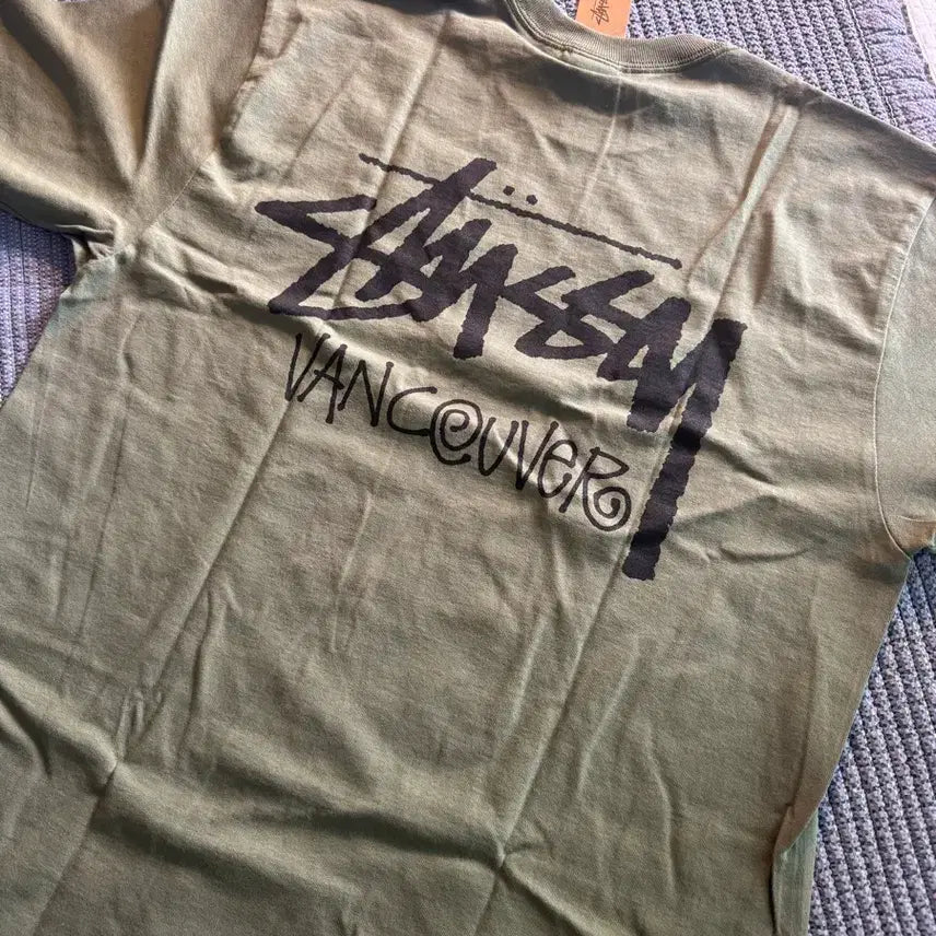 [BUNJANG] Stussy Vancouver T-Shirt Khaki / 스투시 밴쿠버 반팔 티셔츠