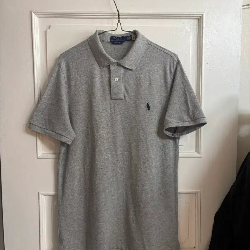 [BUNJANG] Polo Ralph Lauren Custom Slim Fit Grey Polo Shirt / 폴로 랄프로렌 커스텀 슬림핏 회색 폴로셔츠 큐알정품[택포]