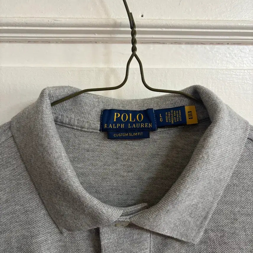 [BUNJANG] Polo Ralph Lauren Custom Slim Fit Grey Polo Shirt / 폴로 랄프로렌 커스텀 슬림핏 회색 폴로셔츠 큐알정품[택포]