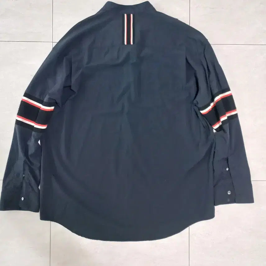 [BUNJANG] System (Handseom) Band Neck Long Sleeve Shirt Navy / 시스템(한섬)밴드넥 네이비긴팔셔츠