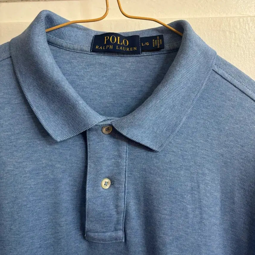 [BUNJANG] Polo Ralph Lauren Blue Polo Shirt Size L / 폴로 랄프로렌 블루 카라티