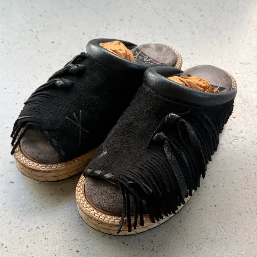 [BUNJANG] Kapital Deer Leather Sandals Black Size 1 / Kapital deer leather sandals(BLK 1 size)