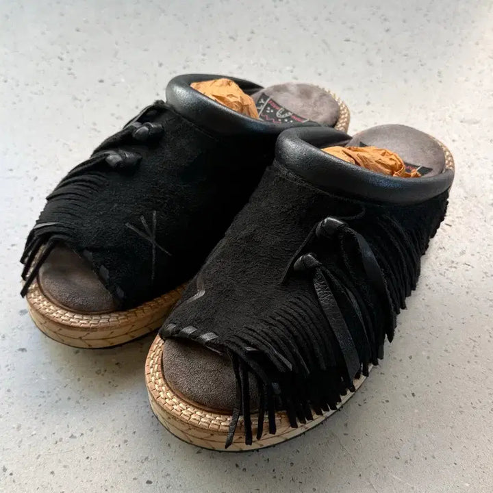 [BUNJANG] Kapital Deer Leather Sandals Black Size 1 / Kapital deer leather sandals(BLK 1 size)