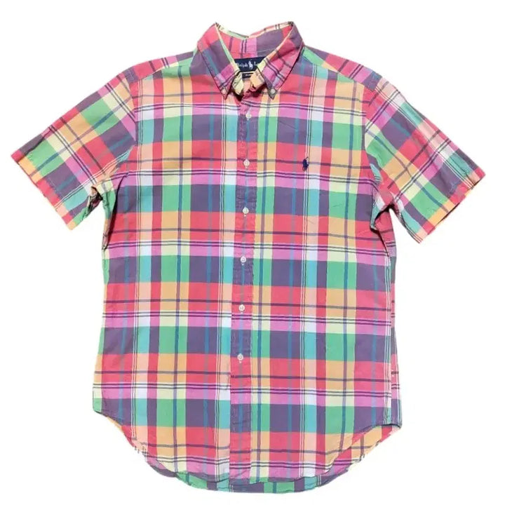 [BUNJANG] Polo Madras Check Short Sleeve Shirt / 폴로 마드라스  체크 반팔 셔츠 M / L사이즈