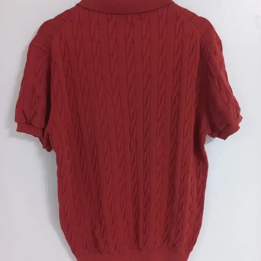 [BUNJANG] Polo Ralph Lauren Cable Short Sleeve Knit Polo Shirt / 폴로 랄프로렌 케이블 반팔 카라 니트