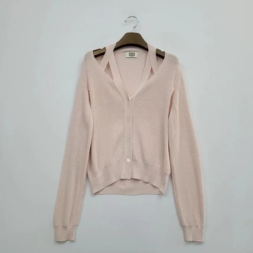 [BUNJANG] Rene J Shoulder Cut Knit Cardigan Pink Free Size / 르네제이 숄더컷 니트 가디건 핑크/프리/앨리스/1211