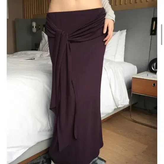 [BUNJANG] Klaata Maxi Tie Skirt Purple / 클라따 maxi tie skirt 퍼플