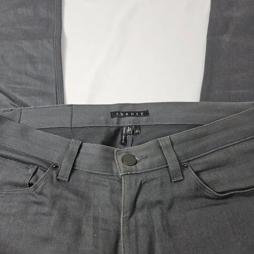 [BUNJANG] Theory Homme Leather Patch Grey Jeans Work Pants / 띠어리 옴므 Theory 가죽패치 그레이진 데님팬츠 워크팬츠 31