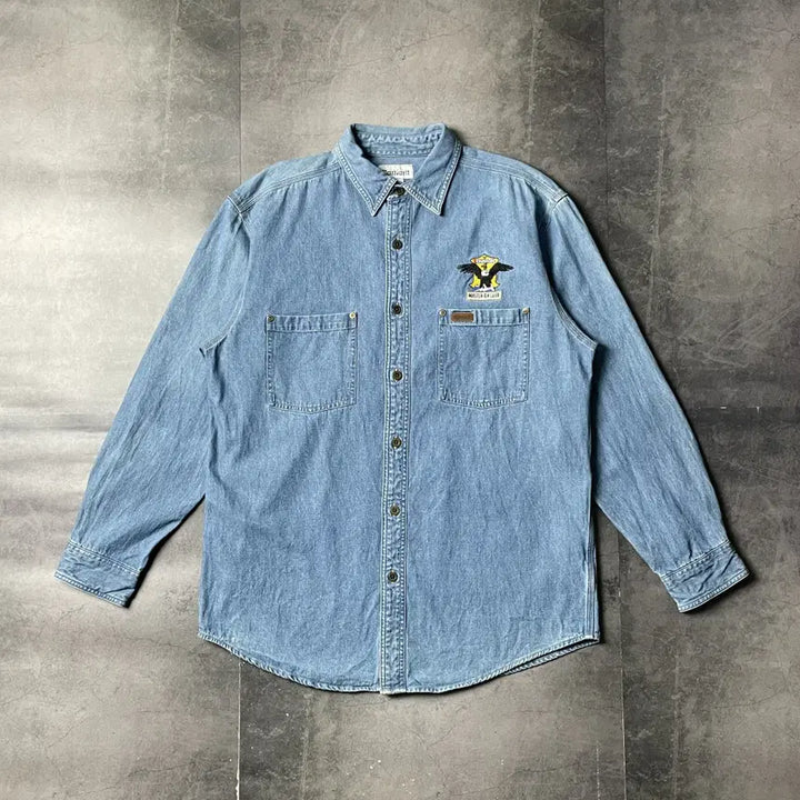 [BUNJANG] Carhartt 00s Cotton Denim Work Shirt / CARHARTT 00s 칼하트 코튼 데님 워크 셔츠 A00919