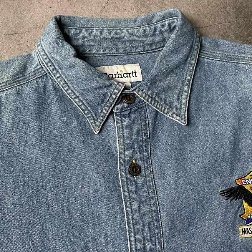 [BUNJANG] Carhartt 00s Cotton Denim Work Shirt / CARHARTT 00s 칼하트 코튼 데님 워크 셔츠 A00919