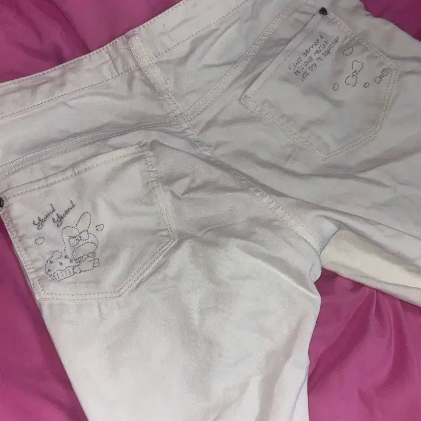[BUNJANG] Vintage My Melody Wide-Leg Pants Ivory / 빈티지 마이멜로디 일자팬츠 아이보리