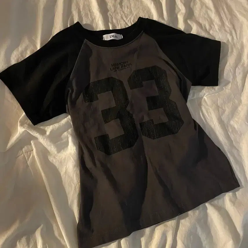 [BUNJANG] Charcoal Short-Sleeve T-Shirt with &