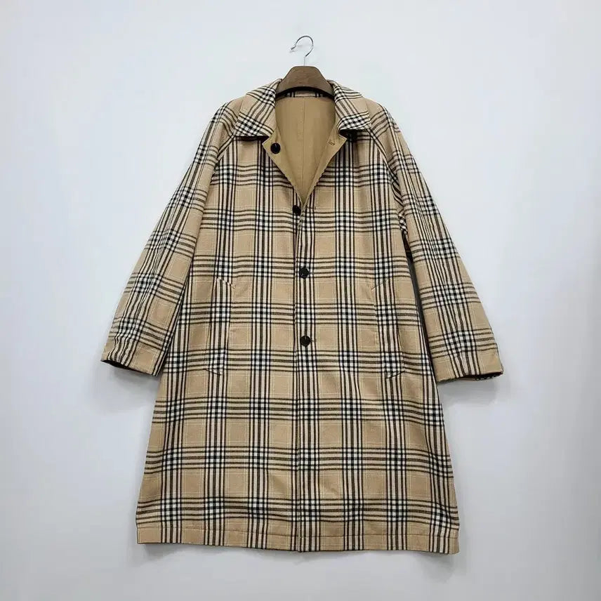 [BUNJANG] Studio Tomboy Reversible Check/Beige Mac Coat / 스튜디오 톰보이 리버시블 체크/베이지 맥코트/프리/앨리스/1212