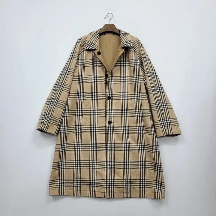[BUNJANG] Studio Tomboy Reversible Check/Beige Mac Coat / 스튜디오 톰보이 리버시블 체크/베이지 맥코트/프리/앨리스/1212
