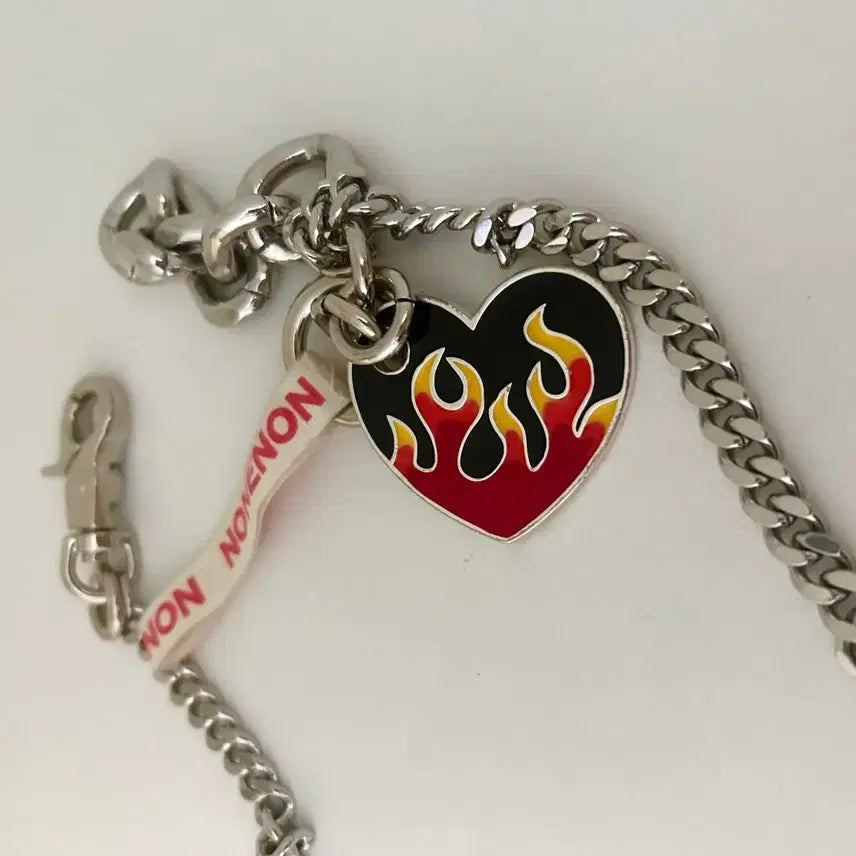 [BUNJANG] NONENON FLAME Chain Keychain / 논논NONENON FLAME 키링 체인 (패션소품,Y2K,힙,바지,레트로