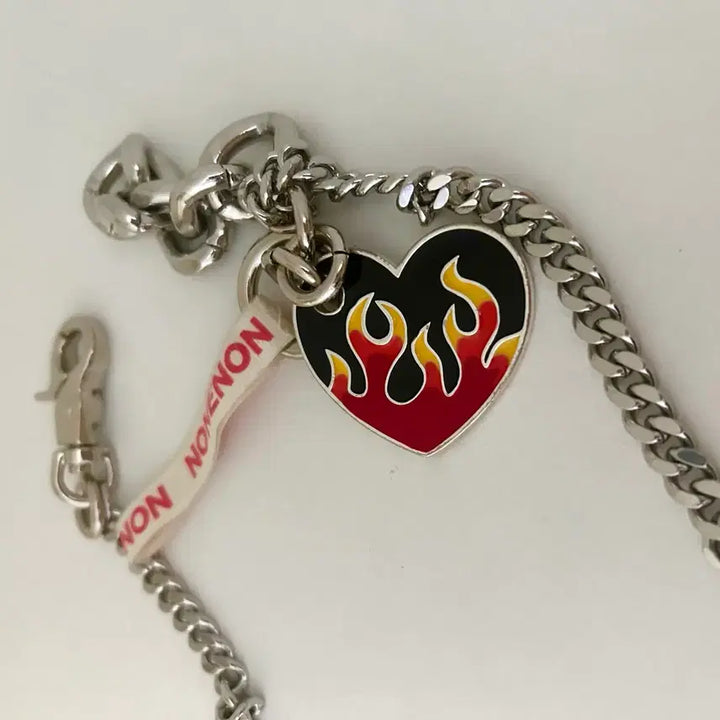 [BUNJANG] NONENON FLAME Chain Keychain / 논논NONENON FLAME 키링 체인 (패션소품,Y2K,힙,바지,레트로