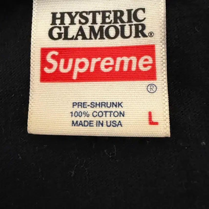 [BUNJANG] Supreme Hysteric Glamour 21SS Long Sleeve Black L / 슈프림 히스테릭글래머 21SS 롱슬리브 블랙 L
