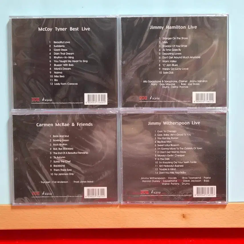 [BUNJANG] Jazz Live CD 4-Disc Bundle Set (McCoy Tyner, Carmen McRae, Jimmy Hamilton, Jimmy Witherspoon) Sealed / 재즈 라이브 CD 4장 세트 (McCoy Tyner 외) 일괄 미개봉