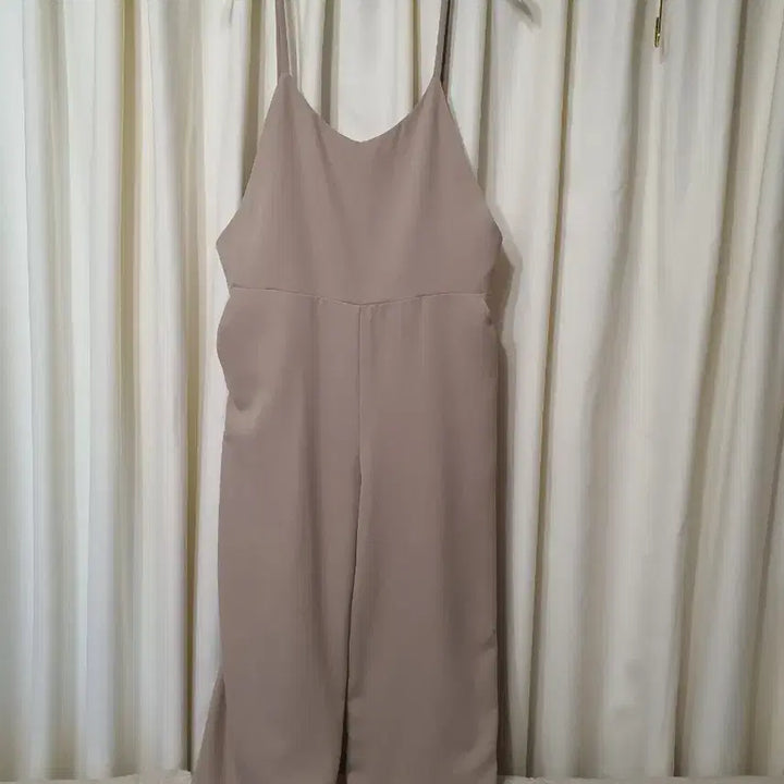 [BUNJANG] Ash Beige Sleeveless Jumpsuit / 베이지 뷔스티에 점프수트