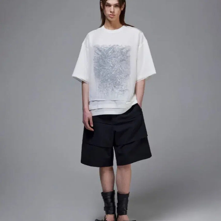 [BUNJANG] Songzio Veiled Embroidered T-Shirt Size 48 / 송지오 베일드 자수 티셔츠 48 새상품