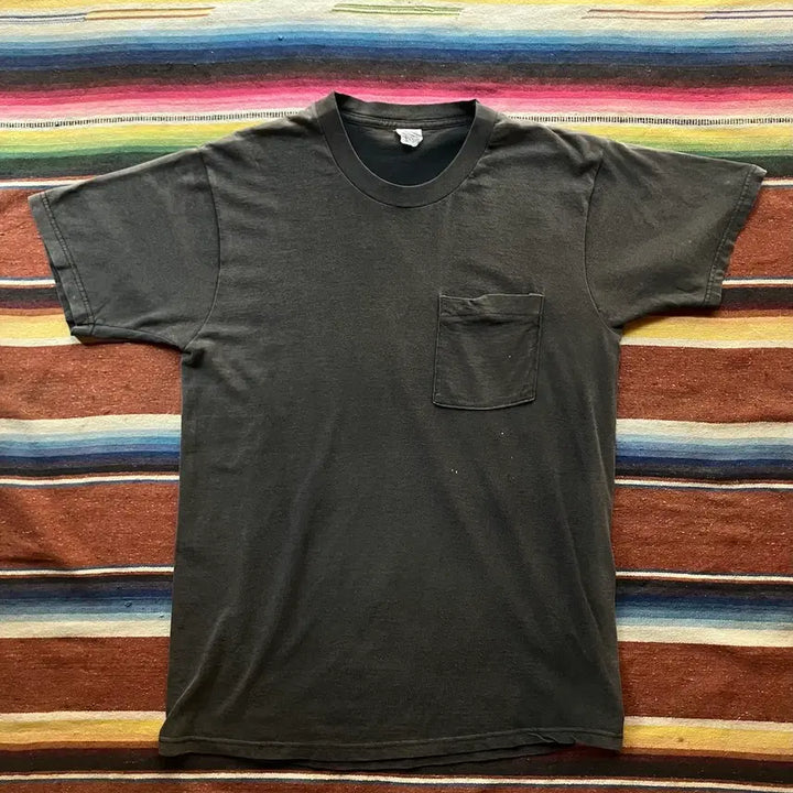 [BUNJANG] 90s USA Fruit of the Loom Sun Fading Pocket T-Shirt / 90s USA 빈티지 프룻 오브 더 룸 선페이딩 포켓 반팔 티셔츠