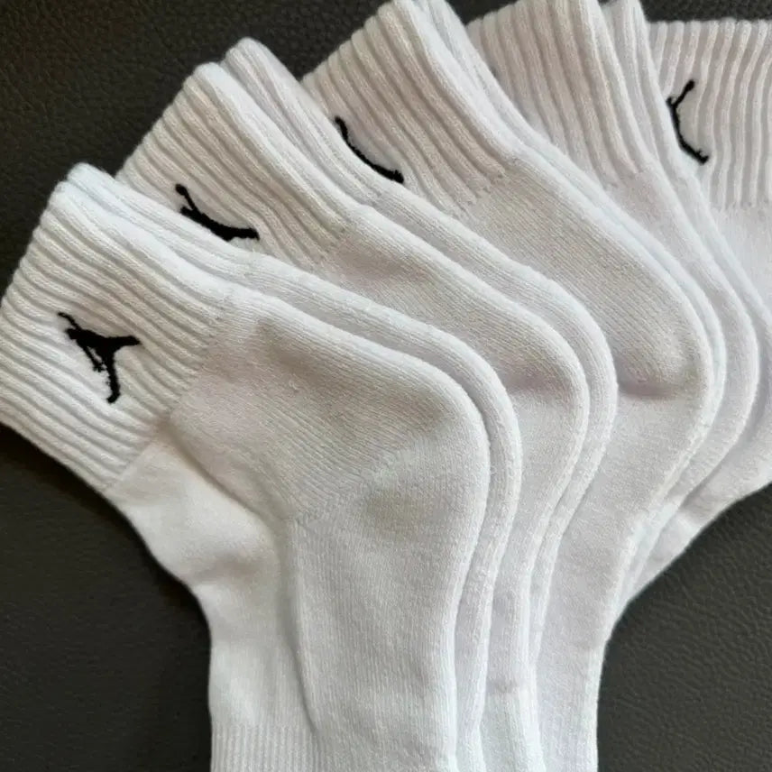 [BUNJANG] Nike Jordan White Crew Socks 5-Pair Set / 조던 흰색 양말 5켤레 세트