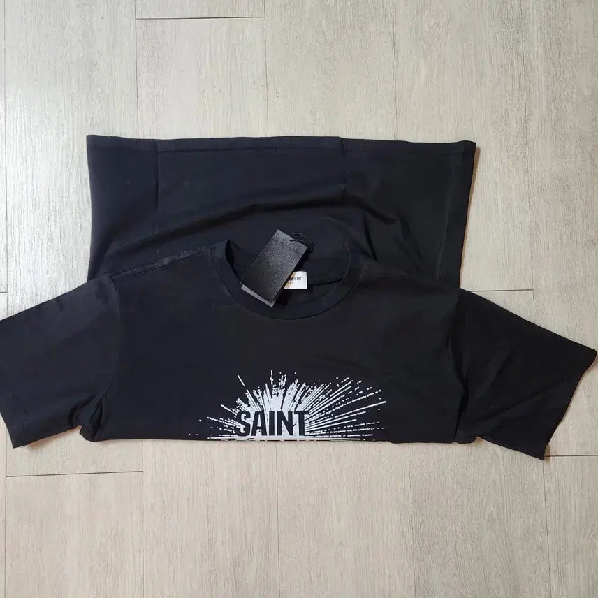[BUNJANG] Saint Laurent Flame Logo Short Sleeve T-Shirt - Large / 불꽃 로고 반팔 티셔츠 L사이즈 SLP