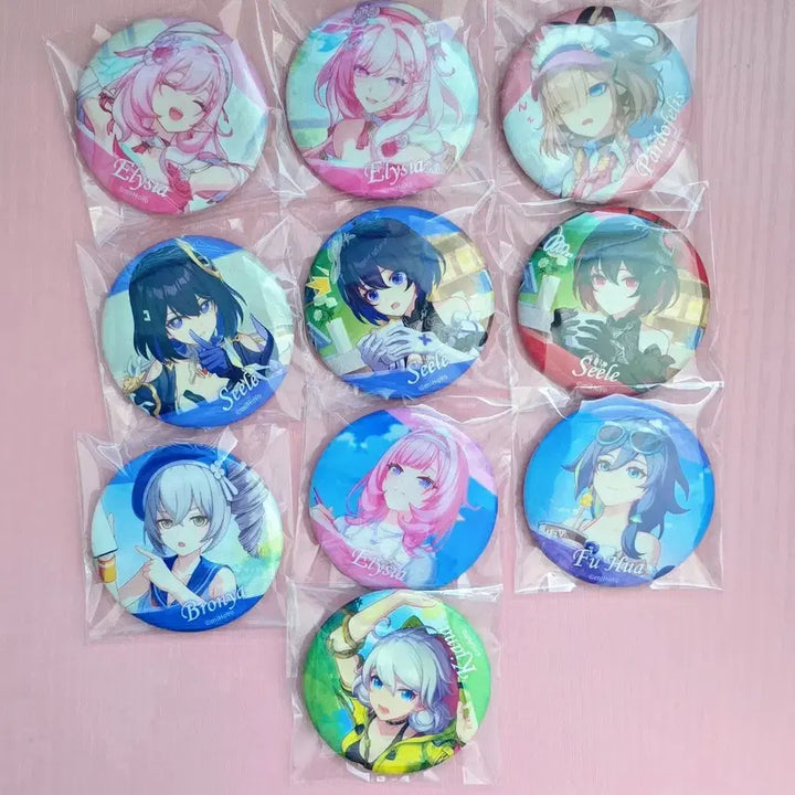 [BUNJANG] Honkai Impact 3rd Pardofelis Seele Elysia Can Badge Bundle Set / 붕괴3rd 파르도 제레 엘리시아 브로냐 키아나 후카 캔뱃지 일괄