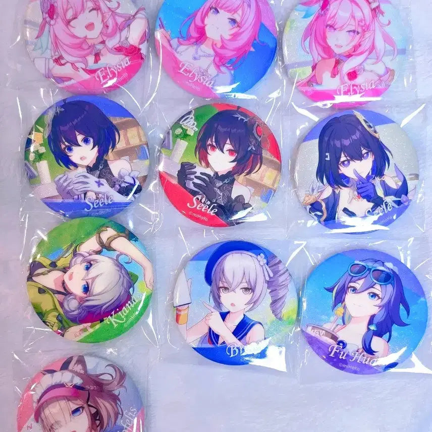 [BUNJANG] Honkai Impact 3rd Pardofelis Seele Elysia Bronya Kiana Fu Hua Can Badge Bundle Set / 붕괴3rd 파르도 제레 엘리시아 브로냐 키아나 후카 캔뱃지 일괄