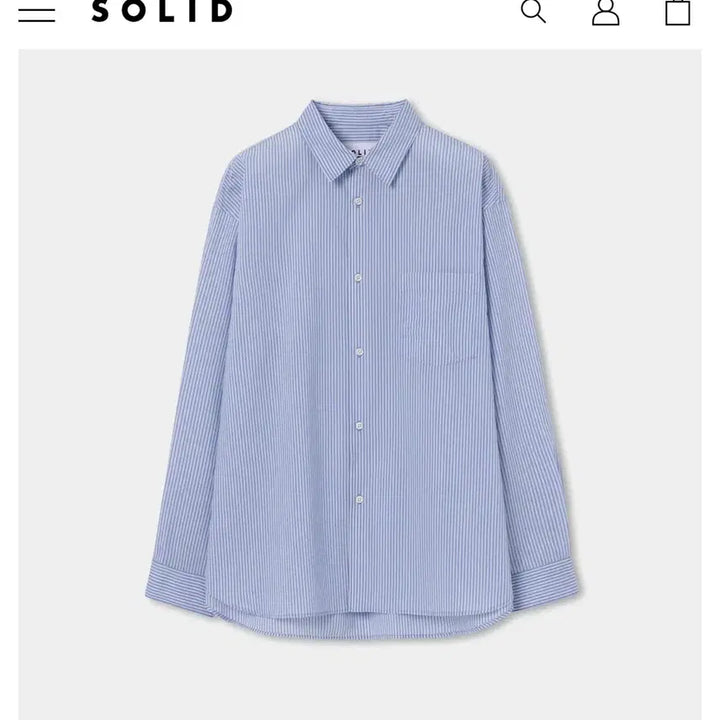 [SOLD OUT] 솔리드옴므 26SS 블루 나일론 스트라이프 셔츠 50사이즈 판매