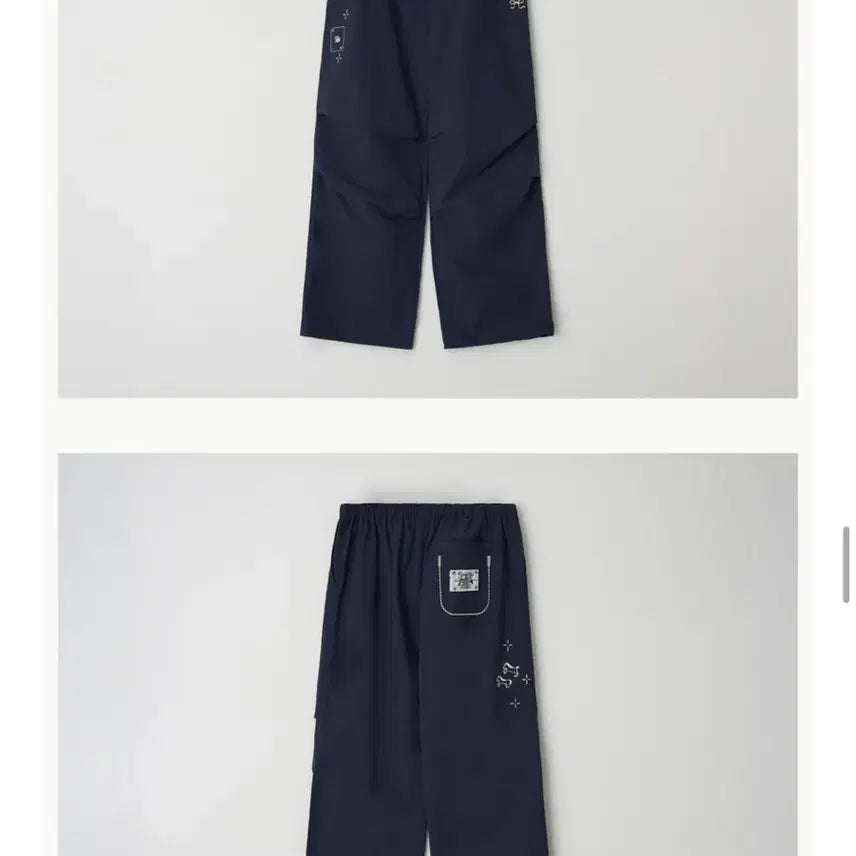 [BUNJANG] Lon Lon Drawing Navy Parachute Pants / 론론 드로잉 파라슈트 팬츠 네이비