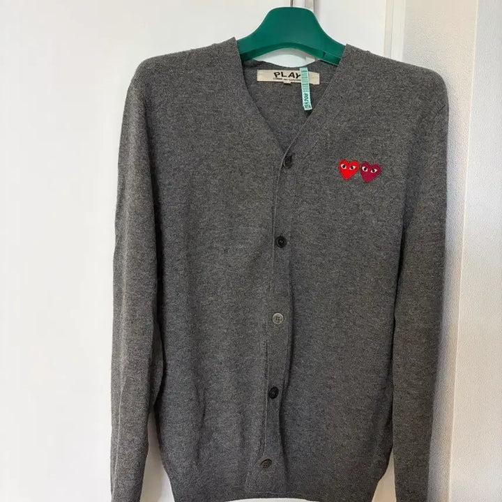 [BUNJANG] Comme des Garçons Double-Wappen Cardigan L Charcoal / 꼼데가르송 더블와펜 가디건 L