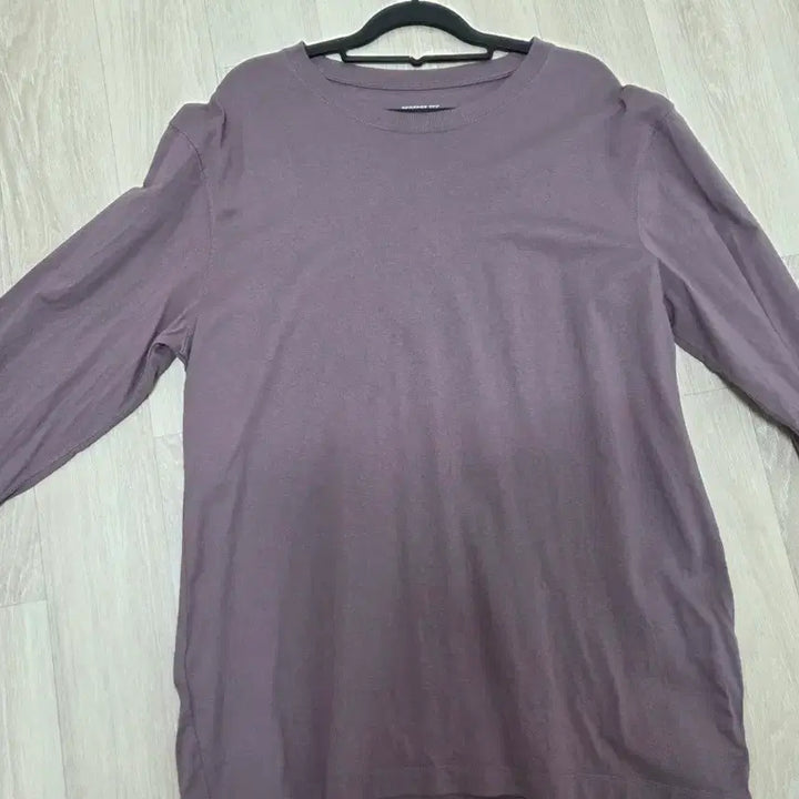 [BUNJANG] Giordano Long Sleeve Cotton T-Shirt - Purple, L / 지오다노 긴팔 면티 100 L 퍼플