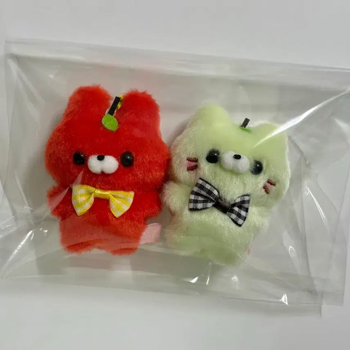 [BUNJANG] Sukkotto Touch-san 8cm Apple Rabbit/Cat Keyring Set / 스쿳토탓치상 8cm 사과 토끼/고양이 키링 세트 새상품
