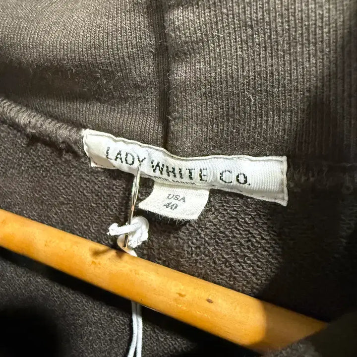 [BUNJANG] LADY WHITE CO Super Weighted Hoodie Black Olive / LADY WHITE CO 레이디 화이트 슈퍼웨이트 후드