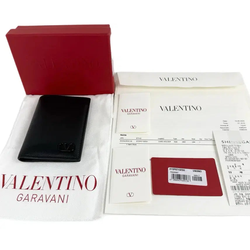 [BUNJANG] Valentino Garavani Black Leather Card Wallet XY2P0713ZQU / [정품] 발렌티노 가라바니 카드 반지갑 블랙 XY2P0713ZQU