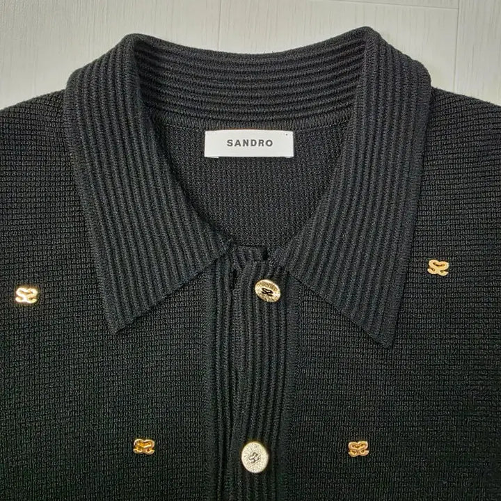 [BUNJANG] Sandro Black Short-Sleeve Cardigan / 산드로 블랙 반팔 가디건 (55)