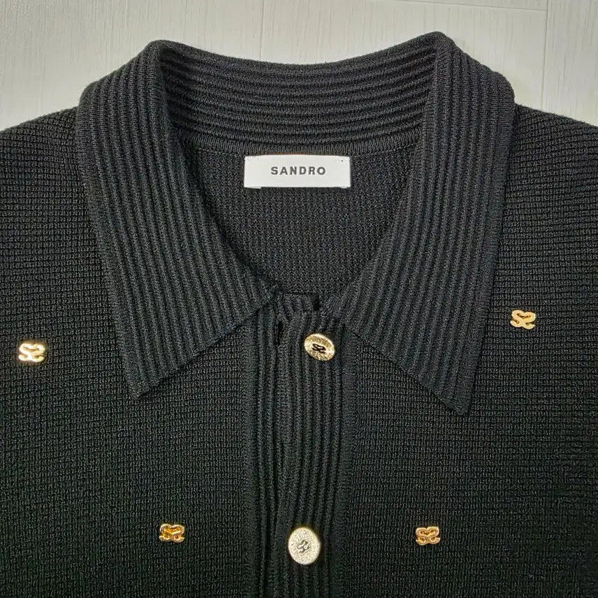 [BUNJANG] Sandro Black Short-Sleeve Cardigan / 산드로 블랙 반팔 가디건 (55)