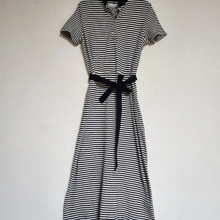 [BUNJANG] Tommy Hilfiger Striped Belted Long Dress / 타미힐피거 스트라이프 벨티드 롱원피스55반~66반
