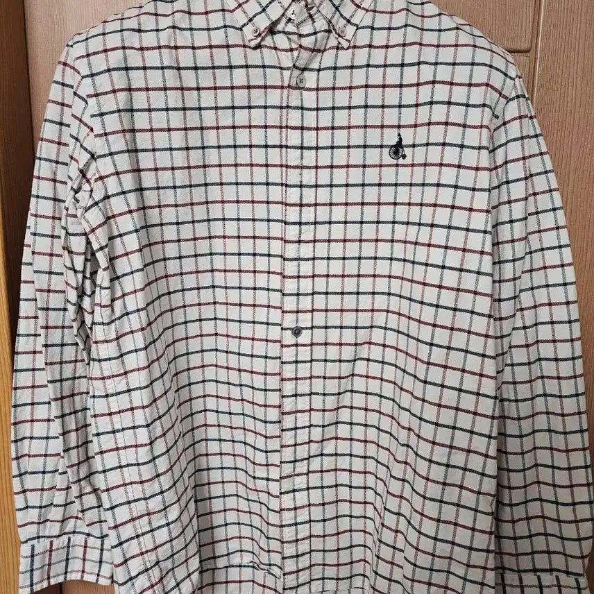 [BUNJANG] Beanpole Oxford Medium Window Check Long Sleeve Shirt Green M / [95]정품 빈폴 옥스포드 미디엄 윈도우 체크 셔츠 그린 M