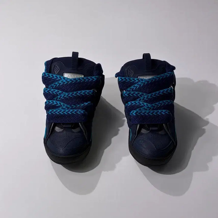 [BUNJANG] Lanvin Curb Sneakers Navy Leather Size 43 / 랑방 커브 스니커즈 네이비 43사이즈