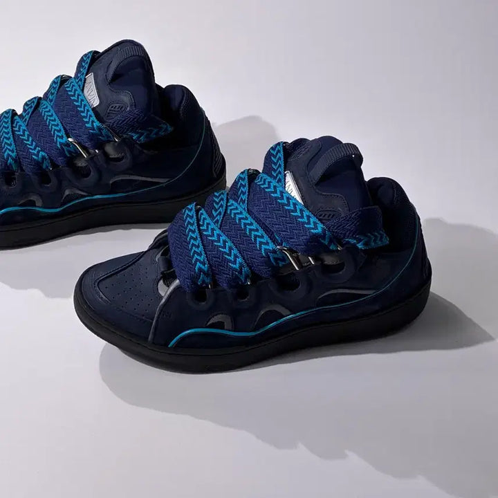 [BUNJANG] Lanvin Curb Sneakers Navy Leather Size 43 / 랑방 커브 스니커즈 네이비 43사이즈