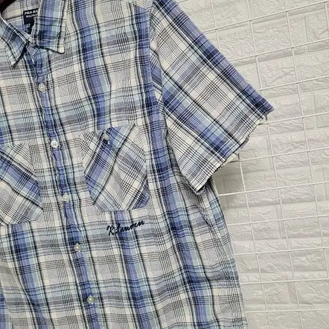 [BUNJANG] Polo Ralph Lauren Vintage Check Short Sleeve Shirt / [M]폴로랄프로렌진 폴로빈티지 아메카지 체크반팔셔츠 시티보이룩