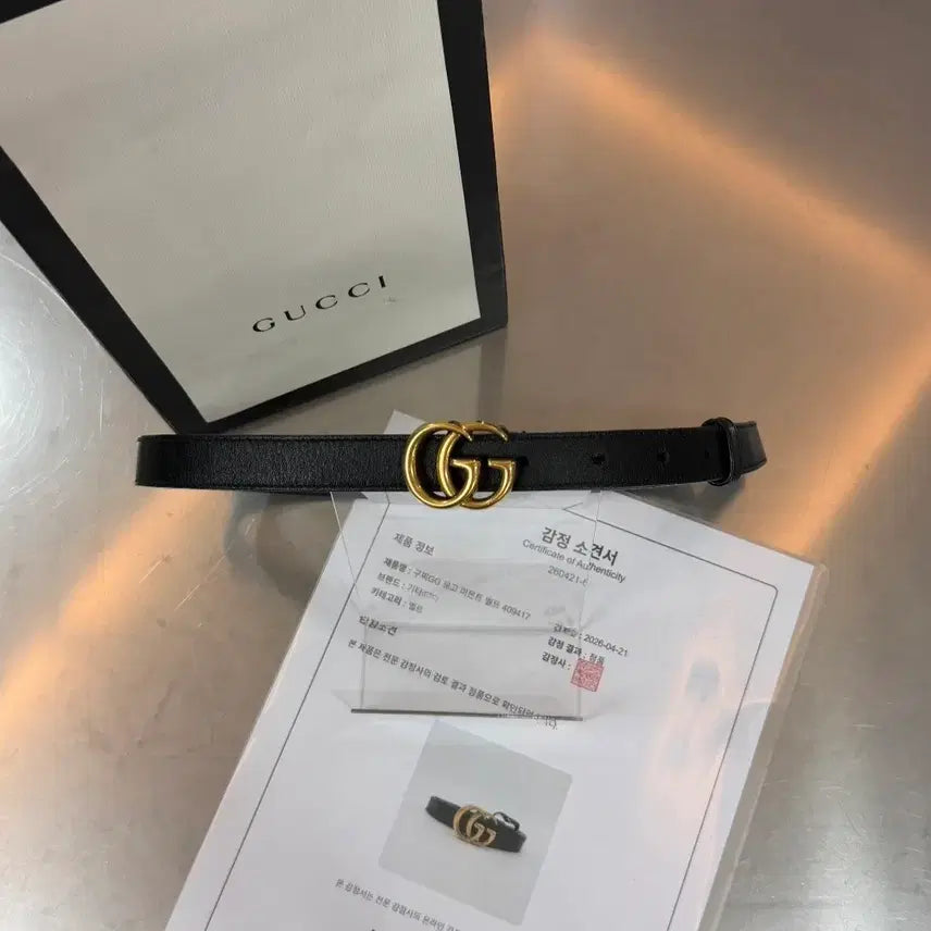 [BUNJANG] Gucci GG Marmont Belt Gold Hardware / [Re:Wave] 구찌GG 로고 마몬트 금장 벨트