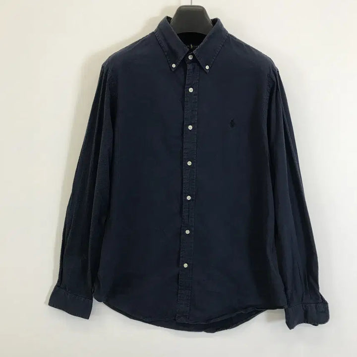 [BUNJANG] Polo Ralph Lauren Classic Seersucker Shirt Navy L / 폴로 랄프로렌 클래식 시어서커 셔츠 네이비 QR [L]