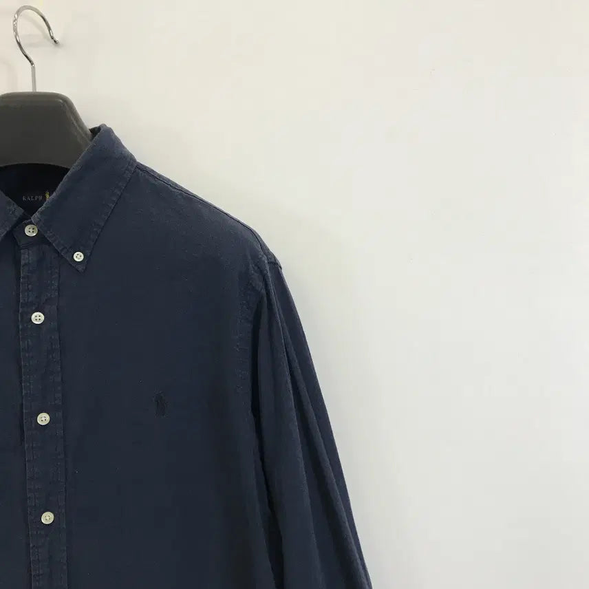 [BUNJANG] Polo Ralph Lauren Classic Seersucker Shirt Navy L / 폴로 랄프로렌 클래식 시어서커 셔츠 네이비 QR [L]