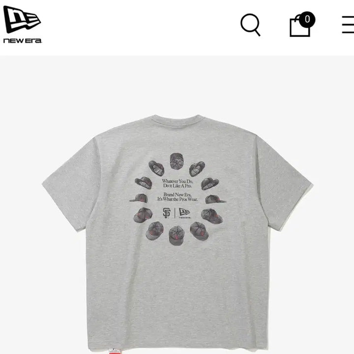 [BUNJANG] New Era Header Gray Coolera Fabric T-Shirt / 뉴에라 26년새상품 품절사이즈 15147559