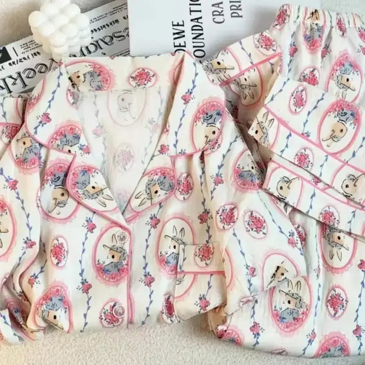 [BUNJANG] Pink Rabbit 3-Piece Pajama Set / 핑크 래빗 3종세트 잠옷